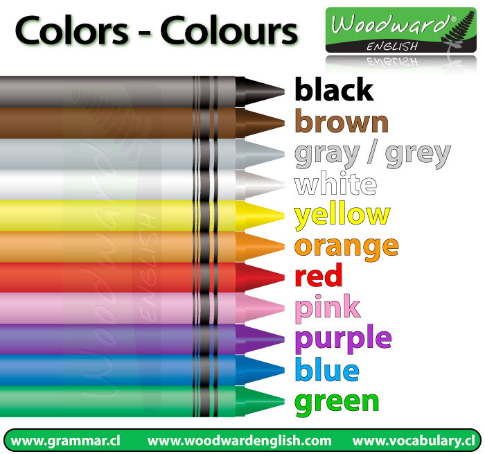 Different colours in English