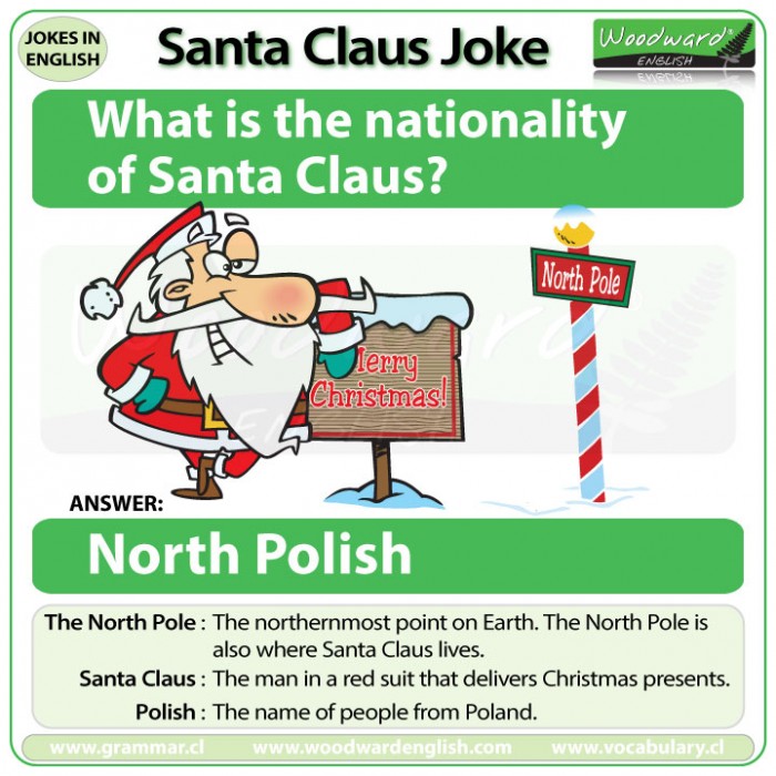 A joke in English about the nationality of Santa Claus