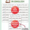 Months in English Worksheets - Fill the Blanks of the Train Activity