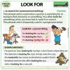 LOOK FOR - Meaning and examples of this English Phrasal Verb