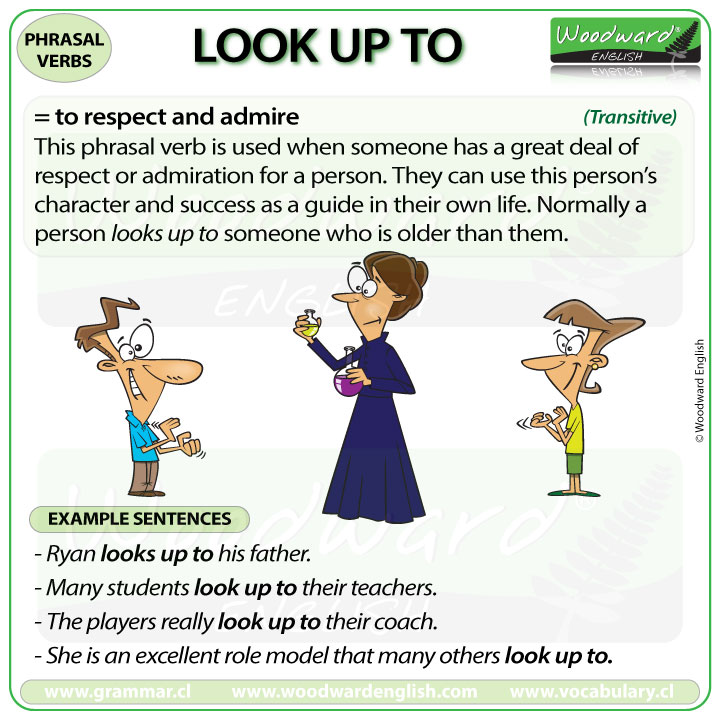 LOOK UP TO - Meanings and examples of the English Phrasal Verb LOOK UP TO