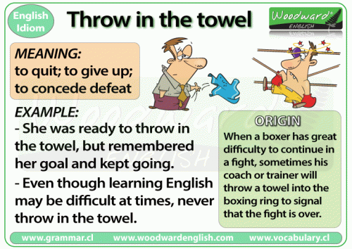 Throw in the towel English Idiom Woodward English Throw in the towel English Idiom Woodward English