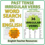 Past tense irregular verbs in English - Word search