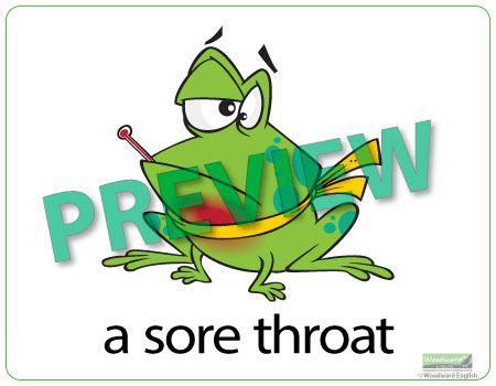 Sore throat - ESL Health Vocabulary Chart - English Teacher Resource