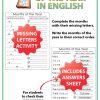 English Months of the Year - Missing letters and month order activity - ESL Resource.