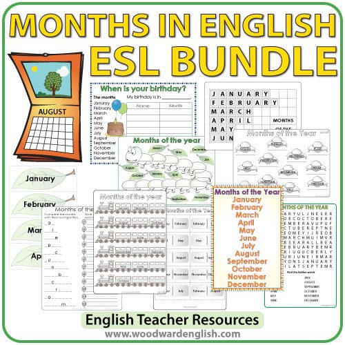Months in English - Bundle of ESL Teacher Resources