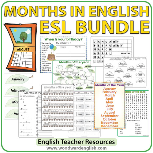 Months in English - Bundle of ESL Teacher Resources