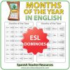 Months in English - Dominoes - ESL/EFL Teacher Resource