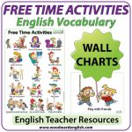 Free Time Activities in English - ESL Chart / Flash Cards
