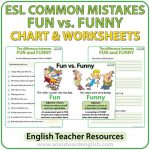 Difference between FUN and FUNNY summary chart and worksheet - ESL Common Mistakes