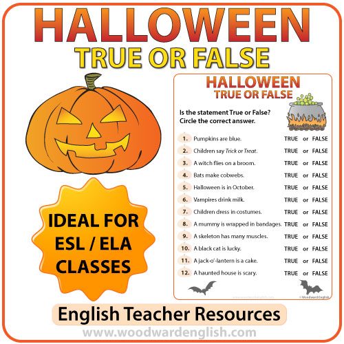 Halloween True or False Quiz in English - ESL Resources
