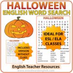 Halloween English Word Search - ESL Teacher Resources