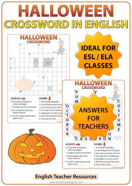 ESL Halloween Crossword - English Teacher Resources
