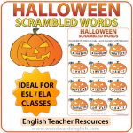 Halloween Scrambled Words in English Worksheet.