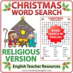 Christmas Word Search - Religious Vocabulary Version.