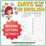 English Days of the Week - Missing Letters and Order Activity