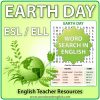 Earth Day word search in English - ESL / ELL Teacher Resource
