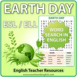 Earth Day word search in English - ESL / ELL Teacher Resource