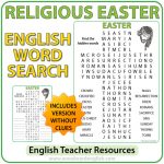 Religious Easter Word Search in English