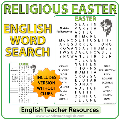 Religious Easter Word Search in English