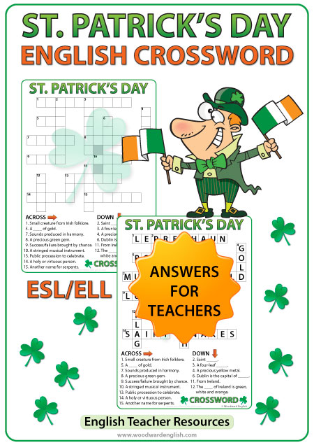 Saint Patrick's Day English Crossword Woodward English