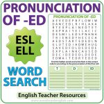 ED Pronunciation in English - ESL Word Search