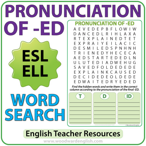 ED Pronunciation – English Word Search