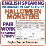 English Speaking - Halloween Information Gap Activity - ESL Pair Work
