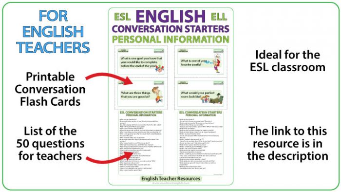 50 ESL Conversation Questions - English Teacher Resource