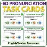 English pronunciation of ED - ESL Task cards - Teacher Resource