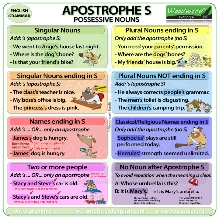 Apostrophe S - Possessive Nouns in English - Genitive Case