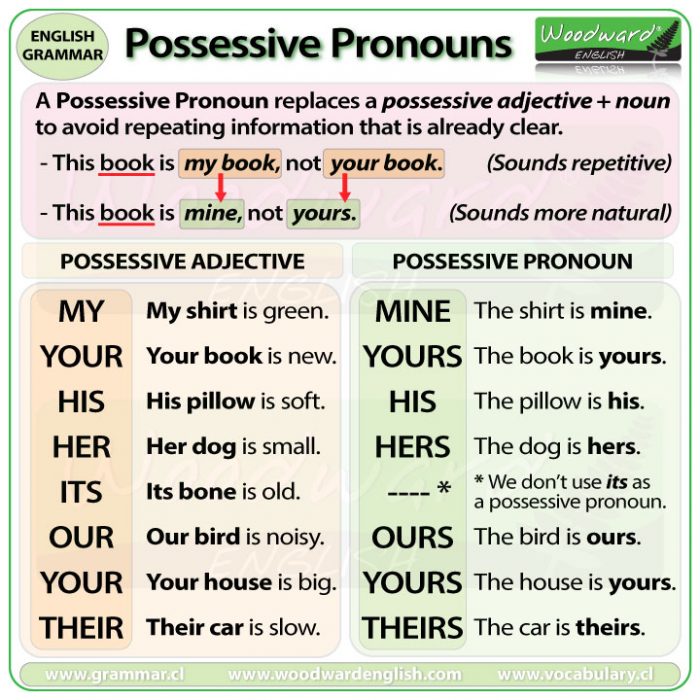 Possessive Pronouns in English - Grammar