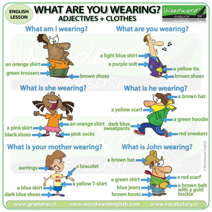 What are you wearing? Adjectives + Clothes in English