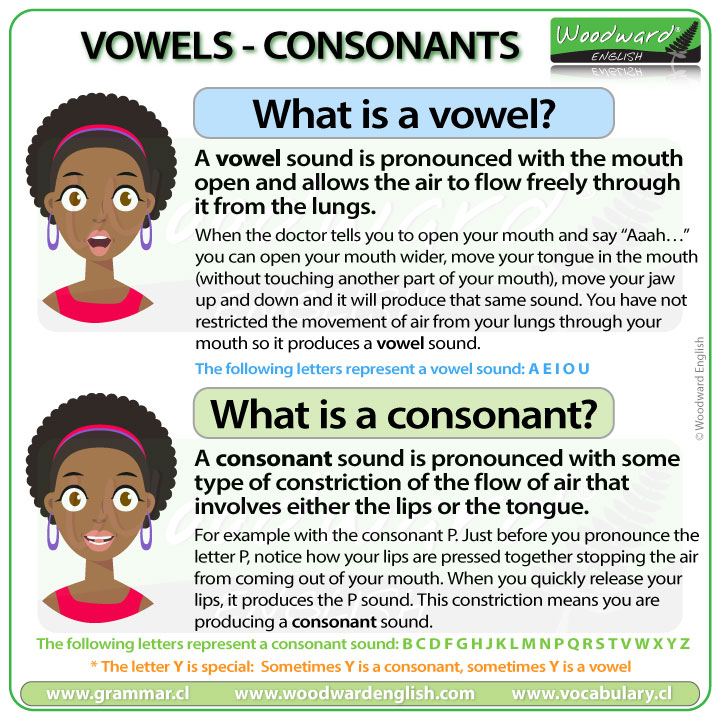 What is a vowel? What is a consonant? The difference between a vowel and consonant in English.