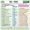 SO - TOO - English Grammar Lesson