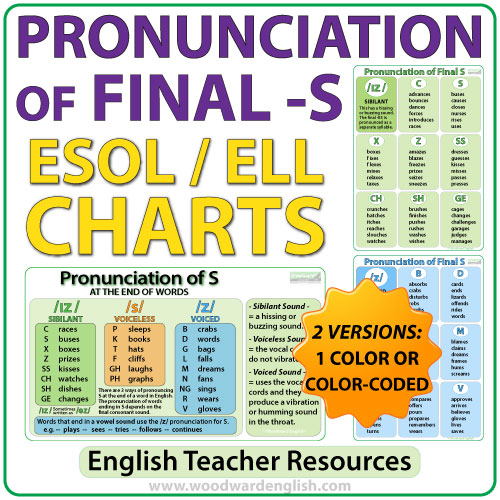 Pronunciation of Final S in English - ESOL Charts