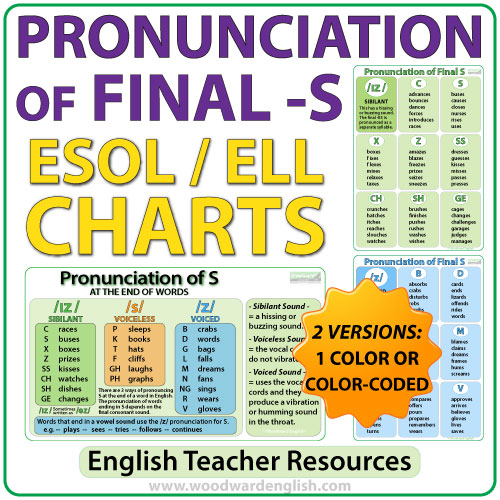 Final S Pronunciation – ESOL Charts