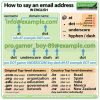 How to say an email address in English - Vocabulary lesson