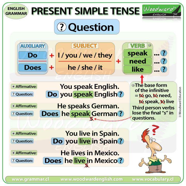 Present Simple Tense Questions in English