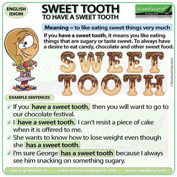 Sweet Tooth Meaning And Example Sentences Of The English Idiom To 