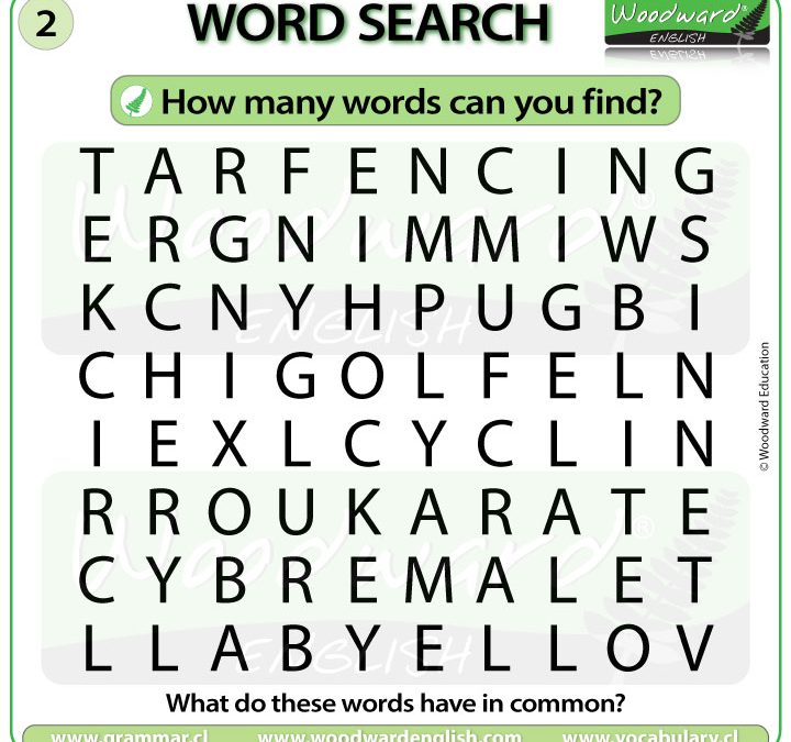 Sports Word Search in English