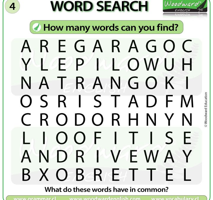 Parts of a house Word Search in English