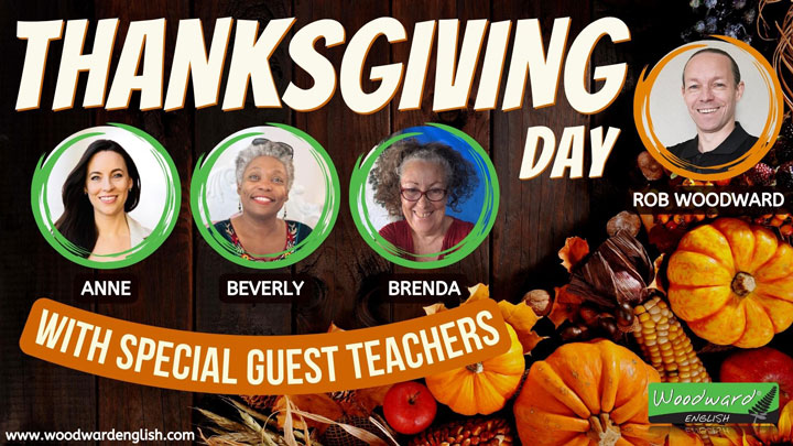 Thanksgiving Day 🦃 4 English Teachers 🦃 Natural English Conversation