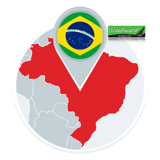 Map of Brazil with a flag