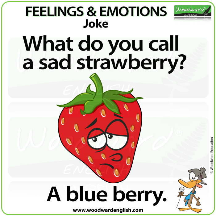 What do you call a sad strawberry? Joke about Feelings and Emotions for English learners