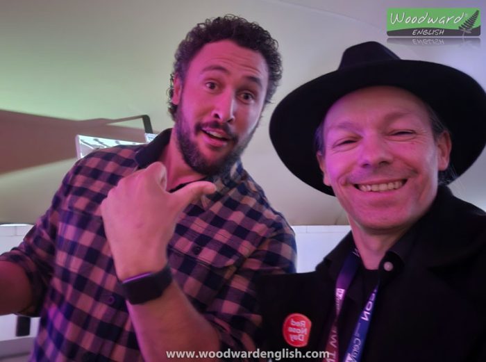 HowToDad (Jordan Watson) with Woodward English (Rob Woodward) at NZCreatorCon 2024 - New Zealand's Top Content Creators and Influencers