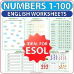 English numbers 1-100 worksheets PDF by Woodward English