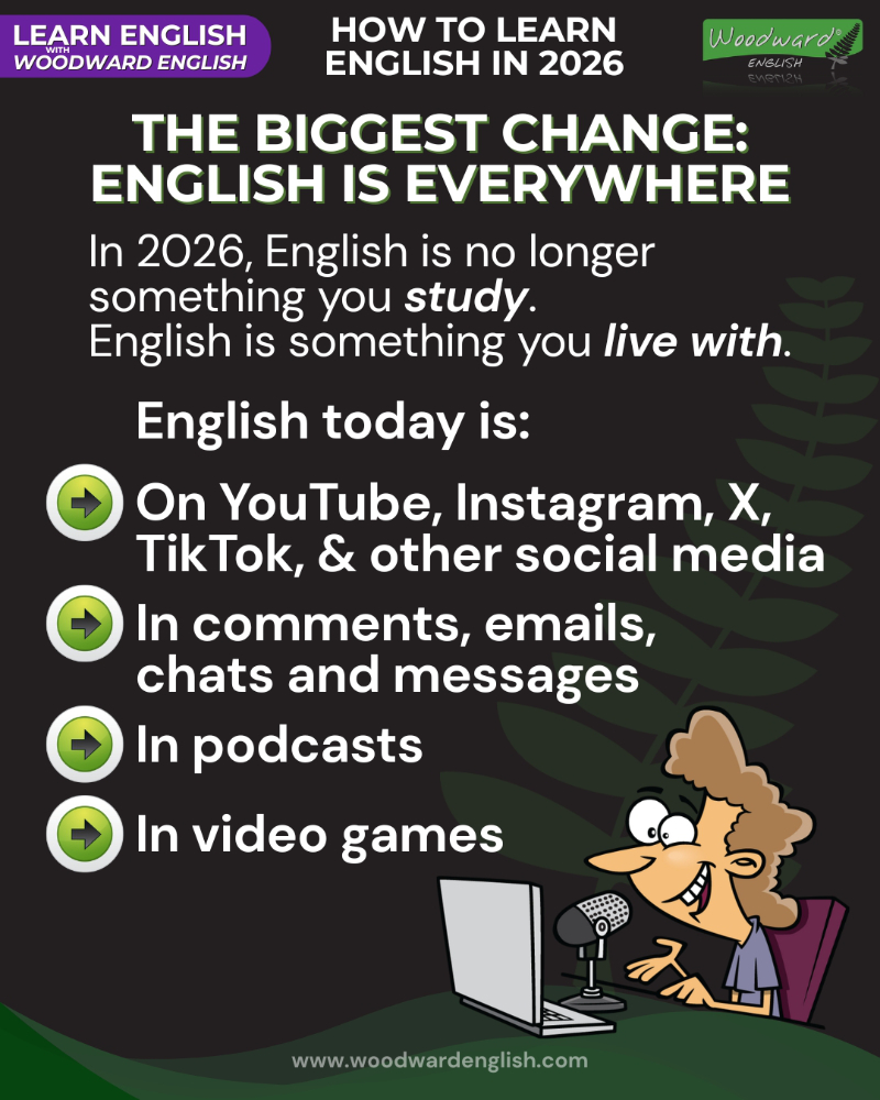 English is Everywhere. English is no longer something you study, English is something you live with | Woodward English